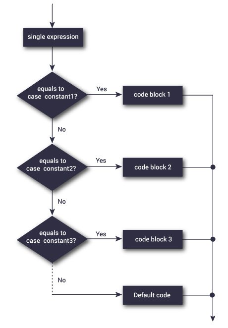 switch语句的流程图