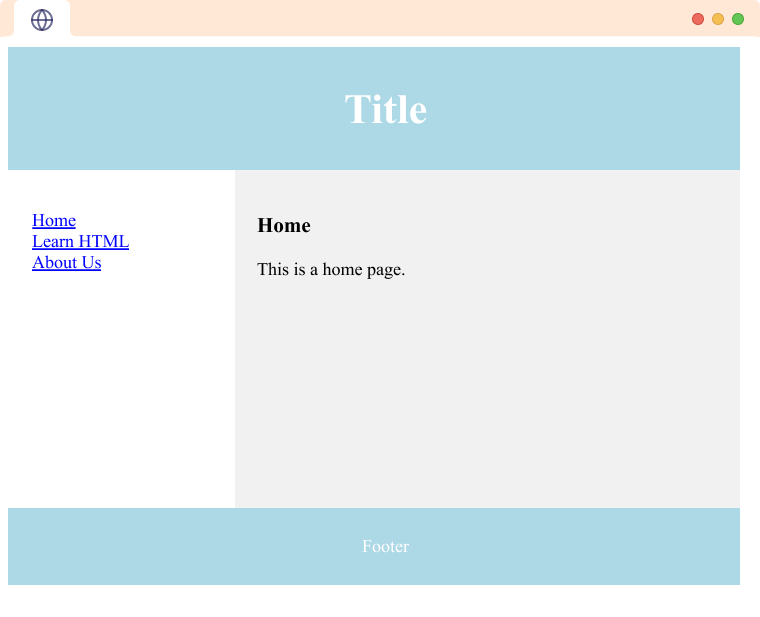 一个使用多个布局元素的 HTML 布局。